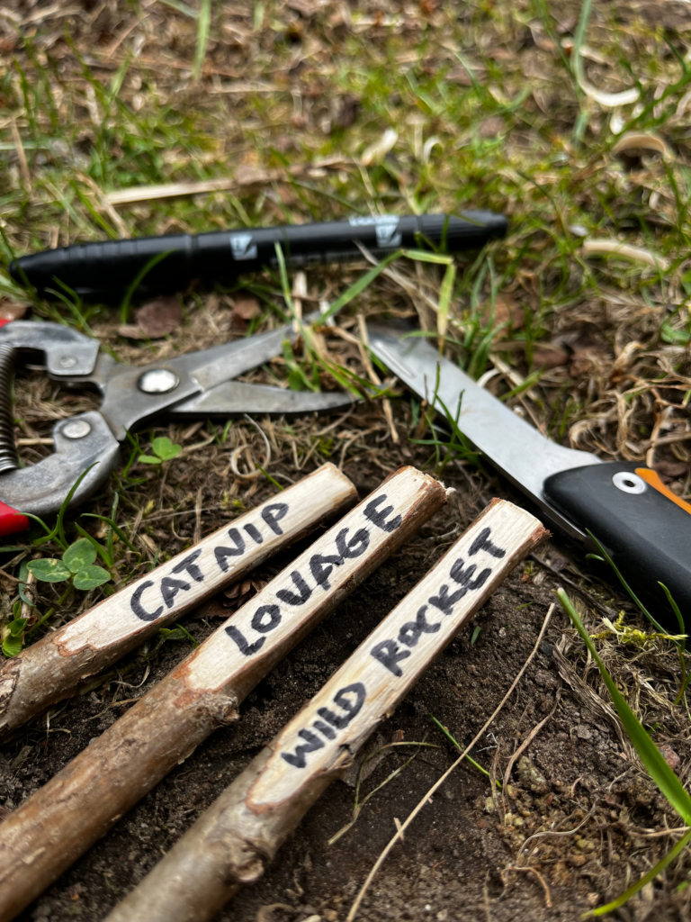 DIY stick garden markers